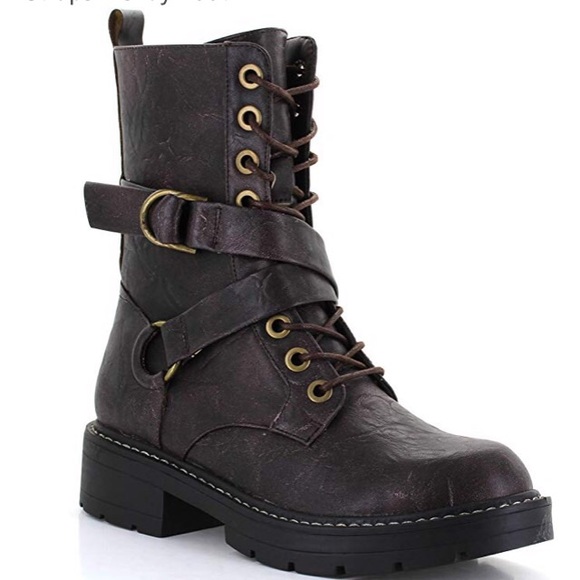 Women’s black combat boots from Seven7 - Picture 2 of 7